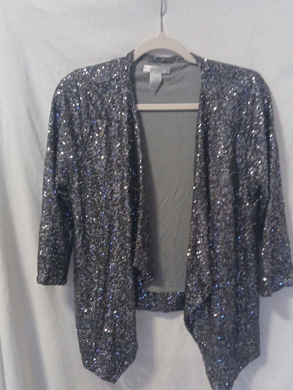 Design History Silver Sequin Open-Front Jacket